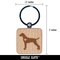 German Shorthaired Pointer Dog with Heart Engraved Wood Square Keychain Tag Charm